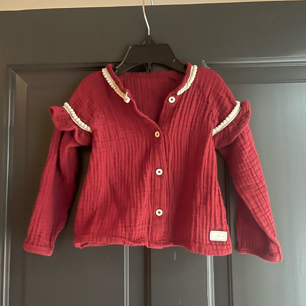 4/$20 7 for all Mankind baby gauze cotton button down top 24MO